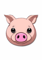 Pink Piggy in vector illustration 