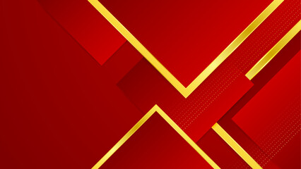 Abstract red and gold geometric background