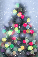 Obraz na płótnie Canvas Blur Christmas tree lights decoration on purple background