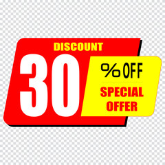 30 percent discount sign icon. Sale symbol. Special offer label