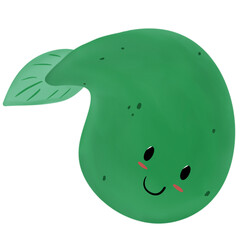 Cute Tadpole Watercolor Hand Drawn