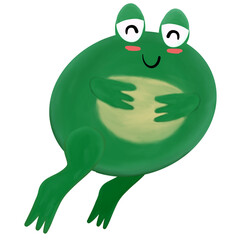 Cute Froge Watercolor Hand Drawn
