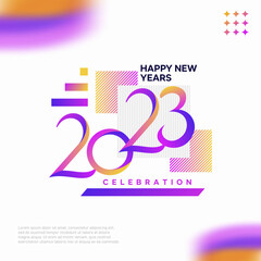 modern colorful happy new year 2023 logotype