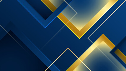 Abstract blue and gold shapes background