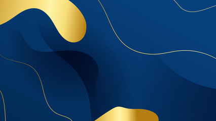Abstract blue and gold shapes background