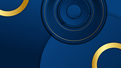 Abstract blue and gold shapes background