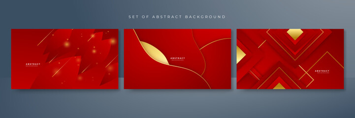 Fototapeta premium Abstract red and gold luxury background