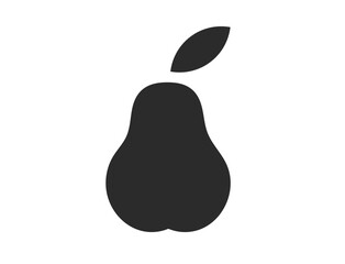 Black Pear Icon isolated on white background