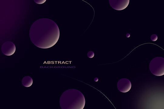 Purple 3D illustration abstract background with gradient circles.