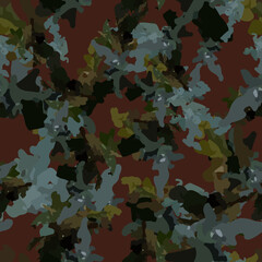 Desert camouflage of various shades of brown, blue and green colors