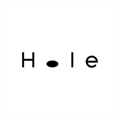 Hole text vector logo design with hole symbol.