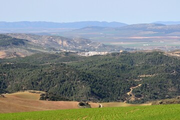 Fototapeta na wymiar Valle en el sur de la Comarca de Antequera, Málaga, Andalucía, España
