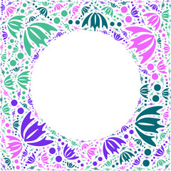 Geometric flower frame transparent back digital image