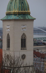 View from Bratislava castle to St Martin's Cathedral, Slovakia