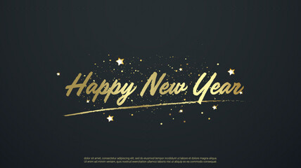 Happy new year letters banner, vector art and illustration. can use for, landing page, template, banner, background