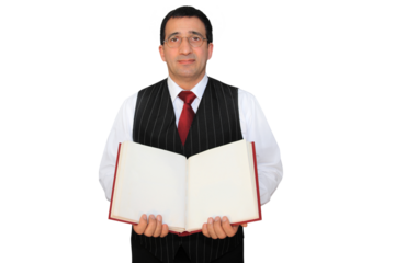 Gesture series: Waiter holds menu.