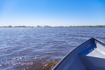 rowing boat on lake