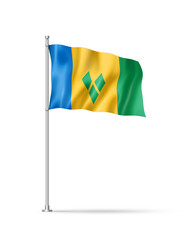 Saint Vincent and the Grenadines flag isolated on white