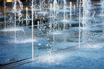 Top fountain water. Splashing water in a fountain