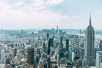 Fototapeta na wymiar Fotos de la ciudad de Nueva York desde lo alto del Summit.