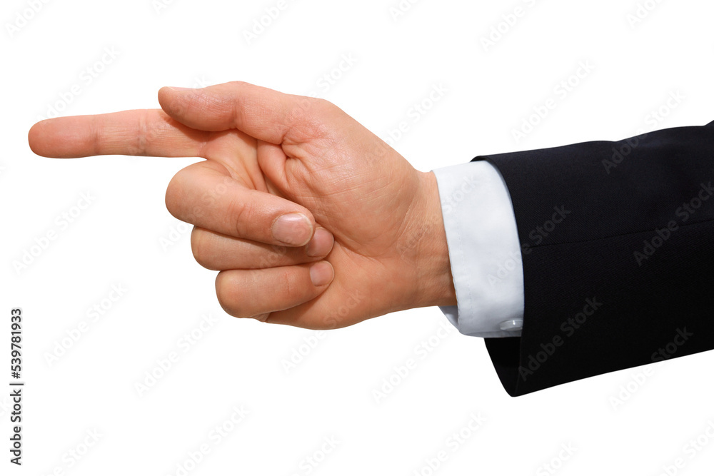 Wall mural gesture series: hand symbolically points with index finger.