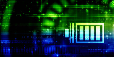 2d rendering Electrical energy and power supply source concept, accumulator battery with charging level indicator