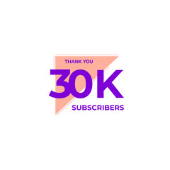 THANK YOU 30K FOLLOWERS CELEBRATION ICON TEMPLATE DESIGN  VECTOR GOOD FOR SOCIAL MEDIA, CARD , POSTER