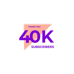 THANK YOU 40K FOLLOWERS CELEBRATION ICON TEMPLATE DESIGN  VECTOR GOOD FOR SOCIAL MEDIA, CARD , POSTER