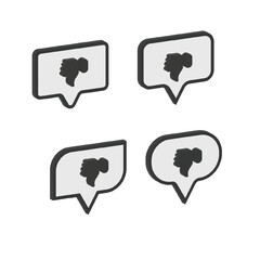 Dislike icon button on social media