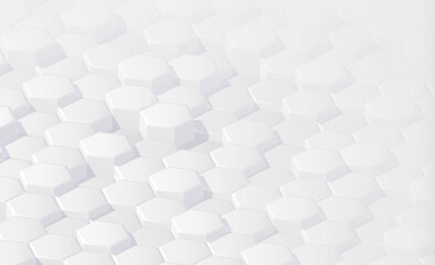 3d white gray hexagon minimal studio background. Abstract geometric shape object illustration render.