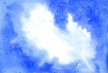abstract blue watercolor background with space and texture