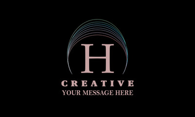 Modern minimalist logo design for business organization with letter H. Can be used as monogram sign, restaurant, page, shop, fashion, hotel.