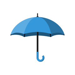 Umbrella flat icon. Blue umbrella. Rain protection. For web design, mobile applications, and printing. Vector illustration flat style. Symbol of protection and safety.