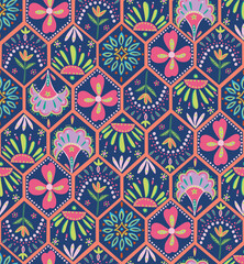 TRENDY BOHEMIAN SEAMLESS PATTERN IN EDITABLE VECTOR