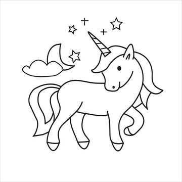 unicorn Vector illustration isolated on white