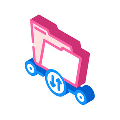transfer folder isometric icon vector. transfer folder sign. isolated symbol illustration