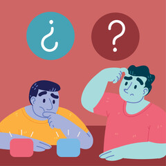 men thinking a difficult choice