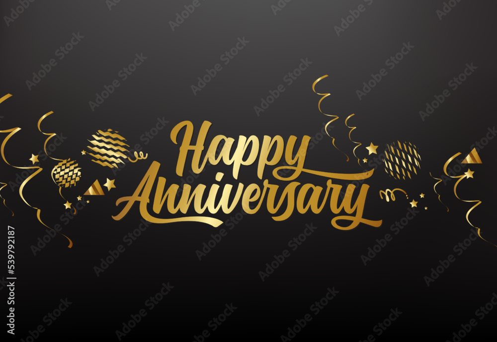 Wall mural Happy Anniversary banner design. anniversary celebration vector