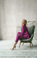 Young businesswoman. Beautiful woman director, head, general manager, ceo in astylish bright...