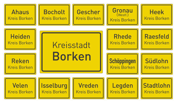 Ortsschilder, Kreis Borken, West-Münsterland