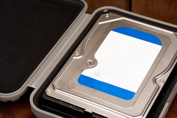 hard drive case open with hard drive