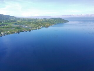 Aerial view of Lake Toba Balige North Sumatra Indonesia, 13 October 2022