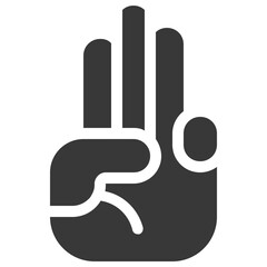 three gesture finger emoji hand icon