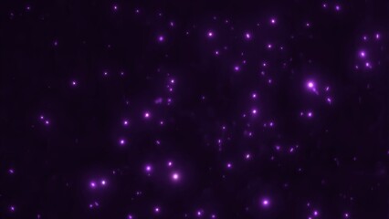 Purple shimmering abstract divine energy particles banner background. Concept 3D illustration overlay of rising and floating ethereal quantum antimatter plasma swirling in violet glowing star space.