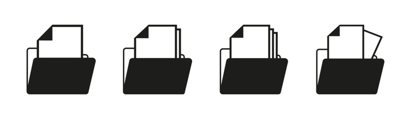 Folder with  documents vector icons. File folders icons. Vector illustration graphic design. eps10