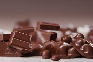 chocolate, a sweet food made from cacao and milk, a yummy snack