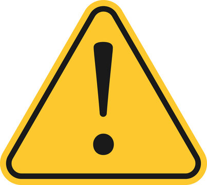 Warning triangle. Alert symbol. Exclamation mark in triangle. Danger sign. Error illustration. Warning symbol