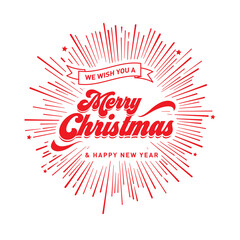 Merry Christmas vector text Calligraphic Lettering design