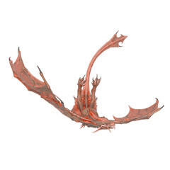 dragon is flying and diving on white background