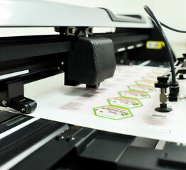 plotter cutting stickers typography polygraphy machine black labels contour cutting
